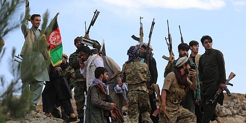 Afghan militiamen join Afghan defense and security forces during a gathering in Kabul, Afghanistan, Wednesday, June 23, 2021. (Photo | AP)