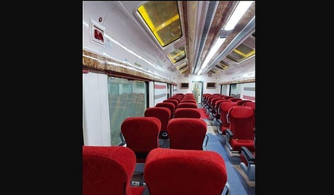 Interior view of a Vistadome coach.