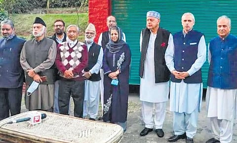 Alliance leaders met chairman Farooq Abdullah in Srinagar. (File Photo)