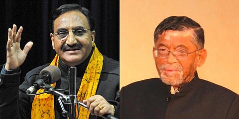Union ministers Ramesh Pokhriyal (L) and Santosh Gangwar (Photo| PTI and Twitter)