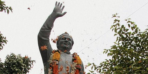 A statue of former PM Rajiv Gandhi. (Photo | PTI)