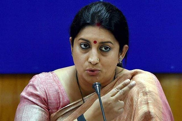 Smriti Irani was retained after the Cabinet reshuffle. (File Photo | PTI)