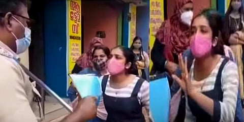 A grab from the footage of the Gauri Nanda incident.