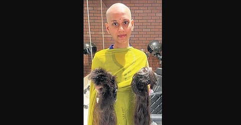 On May 1, Nadiya shaved off her head to donate hair to cancer patients | Express