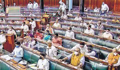 Monsoon session in progress in the Lok Sabha. (File photo | PTI)