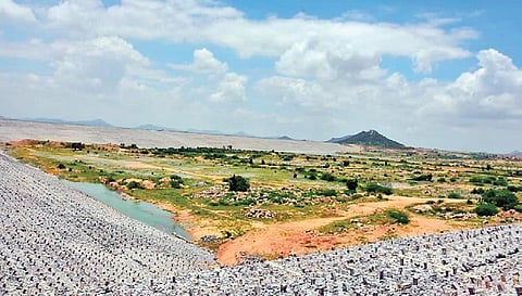 Work site of Palamuru Rangareddy Lift Irrigation Project in Nagarkurnool district
