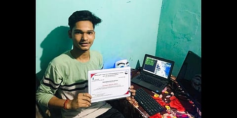 Soumya with the letter of appreciation from Liberian government. (Photo | Express)