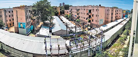 A view of the tin houses at Pulianthope, where residents unable to pay `1.5 lakh live | DEBADATTA MALLICK