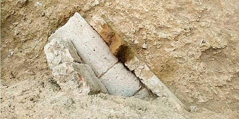 Canal like structure from the Sangam Age found in Porpanaikottai during excavation by archaeologists