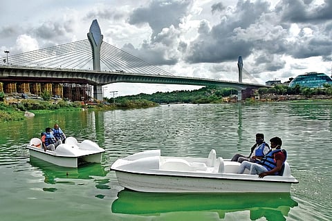 The picturesque Durgam Cheruvu amid Cyberabad will spring to colour and life. (Photo | VINAY MA)