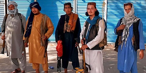 Taliban fighters stand guard in Kunduz city, northern Afghanistan. (File Photo | AP)