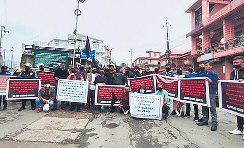 Protesters chant slogans in Shilliong on Sunday | Express