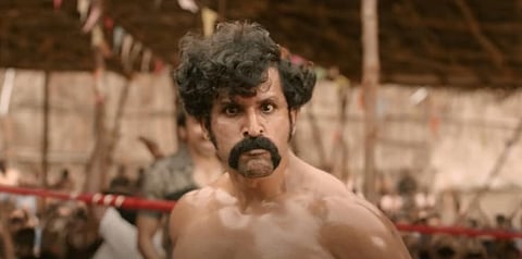 John Kokken as Vembuli in Pa Ranjith's 'Sarpatta Parambarai'. (Photo | YouTube screengrab)