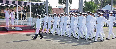 I-Day celebrations underway at the Eastern Naval Command headquarters. (Photo | Express)