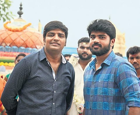 Shirish along with Sathish at the shooting spot of Pistha