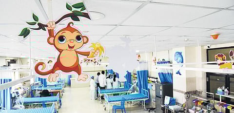 In preparation to a possible third wave, the pediatric ICU at the Omandurar Government Hospital in Chennai has been specially decorated | r satish babu
