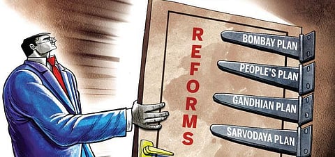 This withering away of the state, not in the sense that Marx and Engels understood it, has a grain of truth. (Express Illustrations | Amit Bandre)