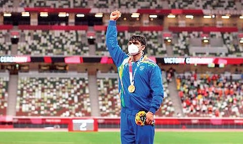 Neeraj Chopra’s gold-winning podium finish at the 2020 Tokyo Olympics