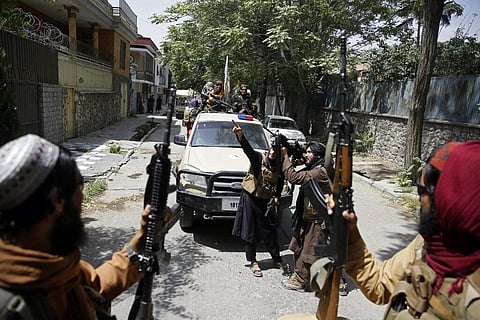 Taliban fighters patrol in Kabul, Afghanistan, Thursday, Aug. 19, 2021. (Photo | AP)