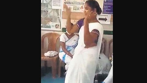 A dance video showing a nurse dancing gracefully to a folk song titled ‘Bullet Bandi’ has gone viral on social media in Telangana.