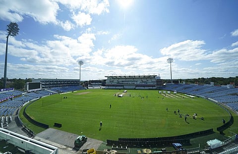 The Indian team take to the field for a nets session at Headingley cricket ground in Leeds, England, Monday, Aug. 23, 2021. (Photo | AP)
