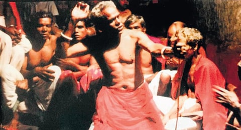 P K Kalan during a Gaddika art performance | EXPRESS