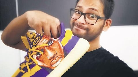 Rahul Dev at Unhinged Customs, hand-paints shoes to give them an edgy and vibrant look