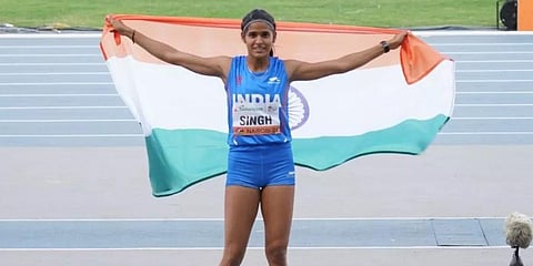 World Athletics U20 Championships silver medalist Shaili Singh (Photo | Nitin Arya Twitter)