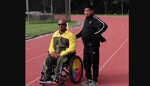 Vinod Kumar with coach Satyanarayana