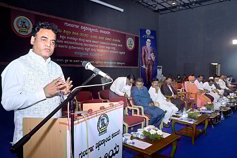 Higher education minister C N Ashwath Narayan speaking after inaugurating a one-day seminar on the New Education Policy - 2020 in Kalaburagi on Tuesday (Photo | Express)