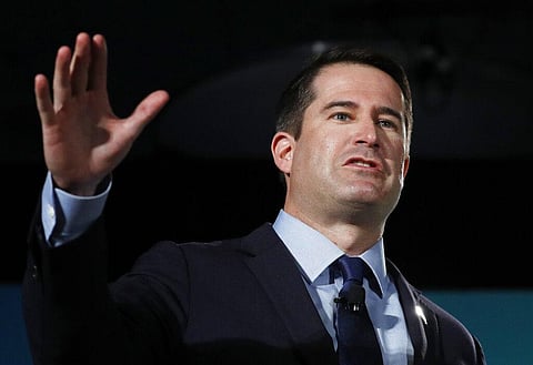 Democratic presidential candidate Rep. Seth Moulton, D-Mass., speaks during a candidate forum on labor issues on Aug. 3, 2019. (Photo | AP)