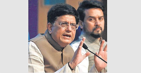 Minister Piyush Goyal addresses the media on Wednesday | shekhar yadav