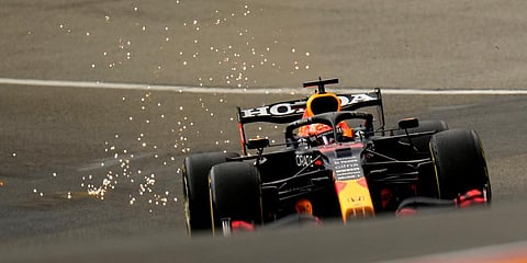 Red Bull driver Max Verstappen of the Netherlands steers his car during the second practice session prior to the Formula One Grand Prix at the Spa-Francorchamps racetrack in Spa, Belgium. (Photo | AP)