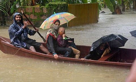 The overflowing Cherupuzha river in Kozhikode in August 2020 (Photo | Manu R Mavelil, EPS)