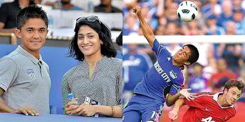 As Sunil Chhetri celebrates his birthday today, let us take look at some of the rare photos of the Indian football team skipper. (File Photo | EPS and AFP)