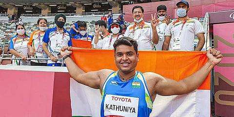 Yogesh Kathuniya won the silver medal in Men's Discus at the Tokyo Paralympics. (Photo | AP)