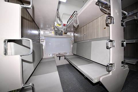 Interior view of AC 3 Tier Economy Coach. (Photo | Special arrangement)
