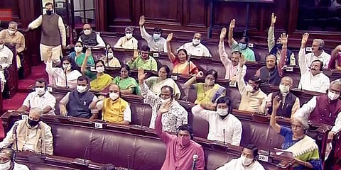 A view of the Rajya Sabha during the Monsoon Session of Parliament, in New Delhi. (Photo| PTI)