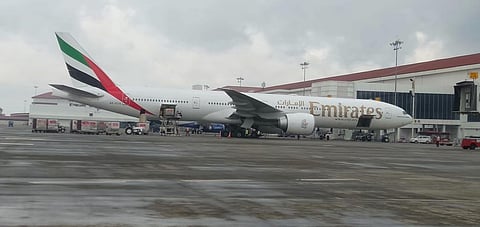 An Emirates flight ready for departure at Terminal 3 of the Cochin International Airport (Photo | Express)