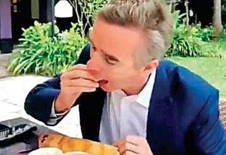 British High Commissioner Alex Ellis posted a picture of him eating masala dosa