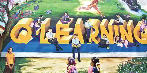 A school wall painted as part of the Nadu-Nedu programme, near Vijayawada | P Ravindra Babu