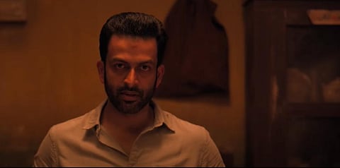 Prithviraj Sukumaran in Manu Warrier's 'Kuruthi'. (Photo | YouTube screengrab)