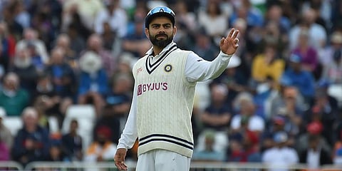 India's captain Virat Kohli gestures to his teammates during the fourth day of first Test cricket match between England and India, at Trent Bridge in Nottingham, England. (Photo | AP)