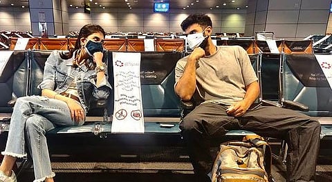 Sanjana Sanghi (L) and Aditya Roy Kapur (R) (Photo | Sanjana Sanghi, Instagram)