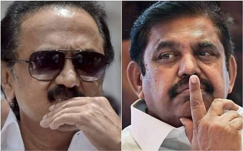 DMK chief Stalin (L), AIADMK leader Edappadi K Palaniswami  (Photo | PTI)