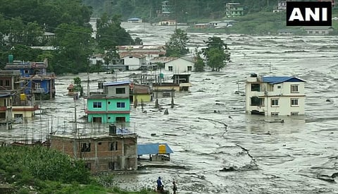 Flooding caused in Nepal due to torrential rains (File Photo | ANI Twitter)