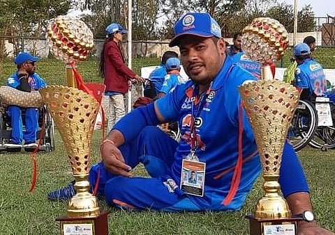 Captain of Uttarakhand wheelchair cricket team Rajendra Singh Dhami