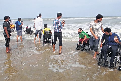 Persons with disabilities at the beach