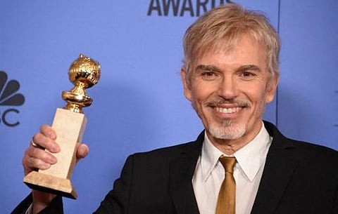 Billy Bob Thornton poses with the Best Actor in a Drama TV series award for his role in “Goliath” (Photo | AFP)