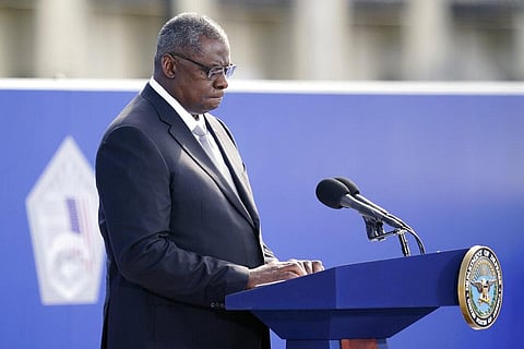 Secretary of Defense Lloyd Austin speaks during an observance ceremony at the Pentagon in Washington. (Photo | AP)